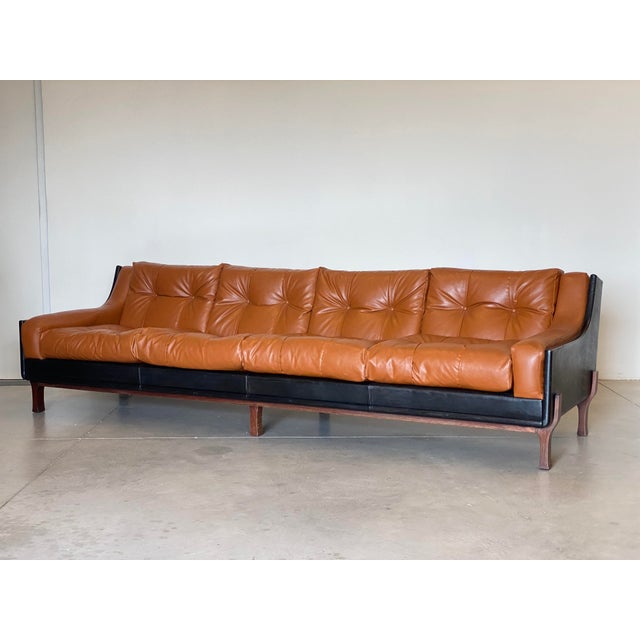 Leatherette Sofa in the style of Claudio Salocchi, 1960s For Sale - Image 4 of 13