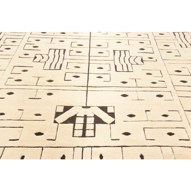 Contemporary Scandinavian Beige Carpet "Skvattram" by Doris Leslie Blau For Sale In New York - Image 6 of 9