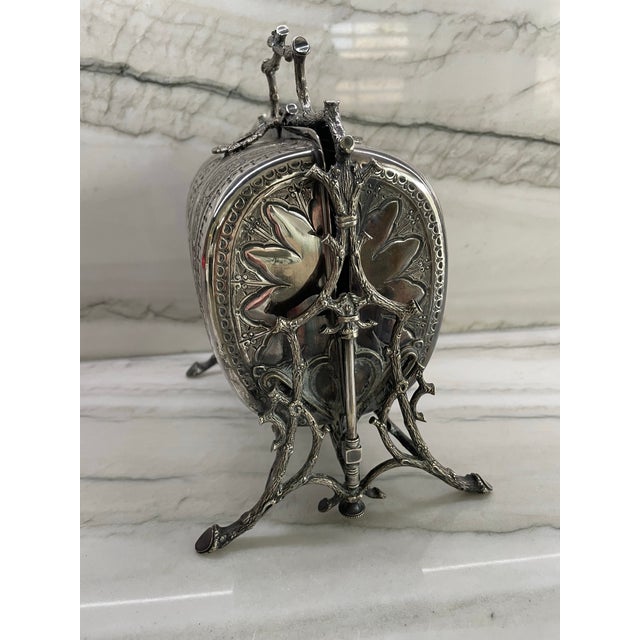 Victorian Antique Victorian Folding Silver Plated Biscuit Box/Muffin Warmer (Very Ornate) For Sale - Image 3 of 12