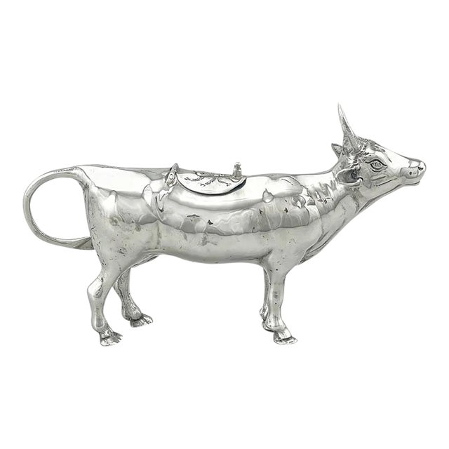 German Sterling Silver Cow Creamer Made for the American Market, Circa 1900 For Sale