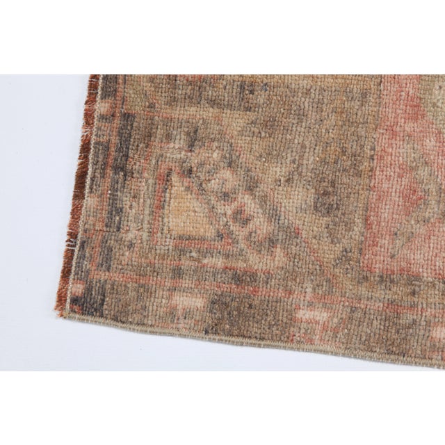 Textile Vintage Anatolian Doormat Rug With Faded All Over Design Colors - 17'' X 40'' For Sale - Image 7 of 10