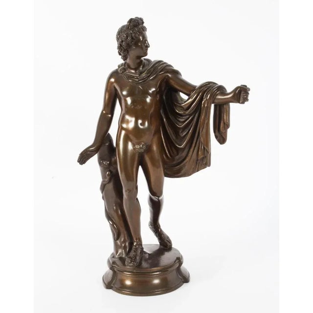 Victorian Artist, Antique Sculpture of Greek God Apollo, 19th Century, Bronze For Sale - Image 3 of 14