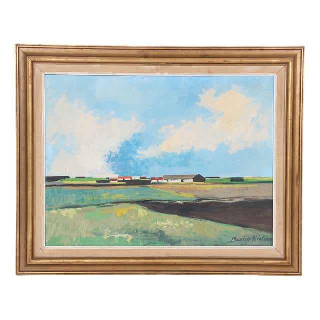 Budde Nielsen, Meaerei Landscape, 1970s, Oil on Canvas For Sale