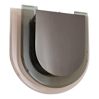 Mirrored Glass Wall Lamp, Italy, 1970s For Sale