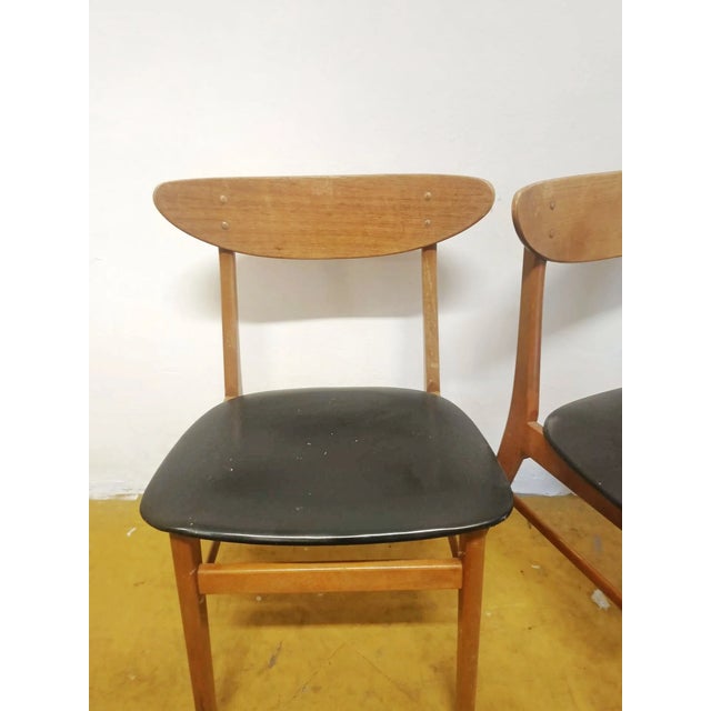 Vintage Danish Farstrup Model 210 teak chairs from the 1950s, with an elegant and comfortable upholstered back and seat,...