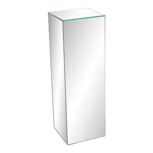 Modernist Glass Mirrored Columnar Pedestal