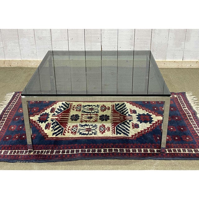 Chrome Coffee Table with Glass Top, 1980s For Sale - Image 9 of 9