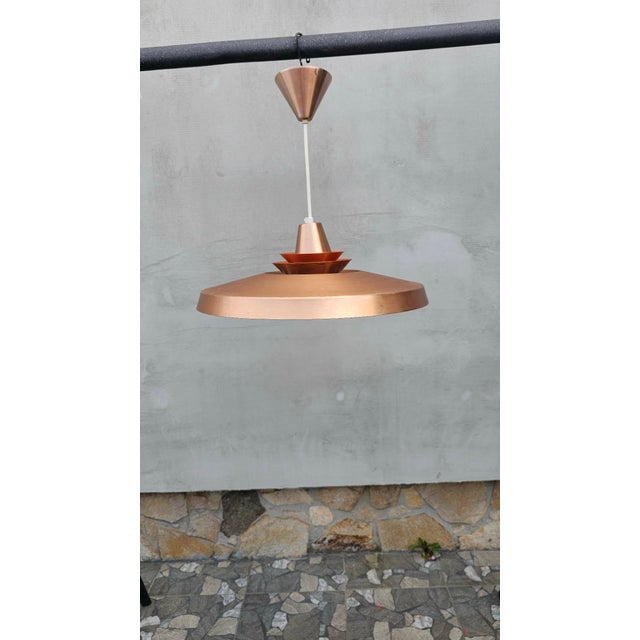 Copper Chandelier, Denmark, 1950s For Sale - Image 9 of 9