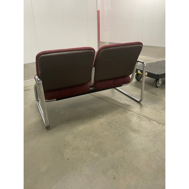 Vintage Modern Steelcase Chrome Loveseat Couch Chairish