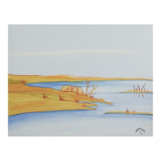 1972 Elk at Waterhole by Lee Joshua Painting For Sale