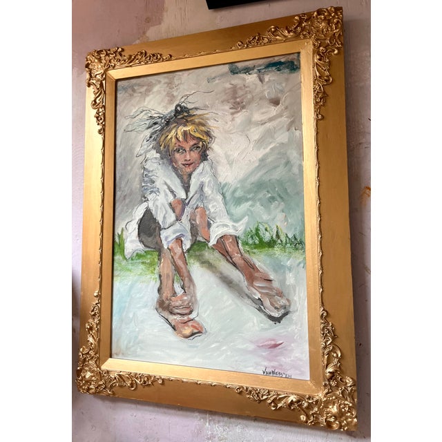 UnAware, Oil Painting, Framed, Portraits, by Van Ness For Sale - Image 4 of 10