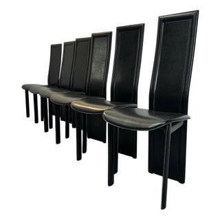 Vintage Leather Chairs, Set of 6 For Sale