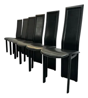 Vintage Leather Chairs, Set of 6