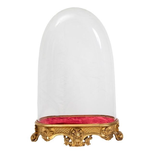 Antique 19th Century Neapolitan Louis Philippe Bell with Gilded Wooden Base For Sale