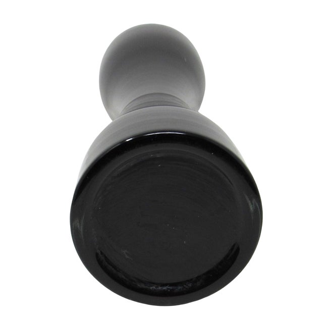 Czech/Bohemian Black Hourglass Vase White Interior For Sale In Los Angeles - Image 6 of 8