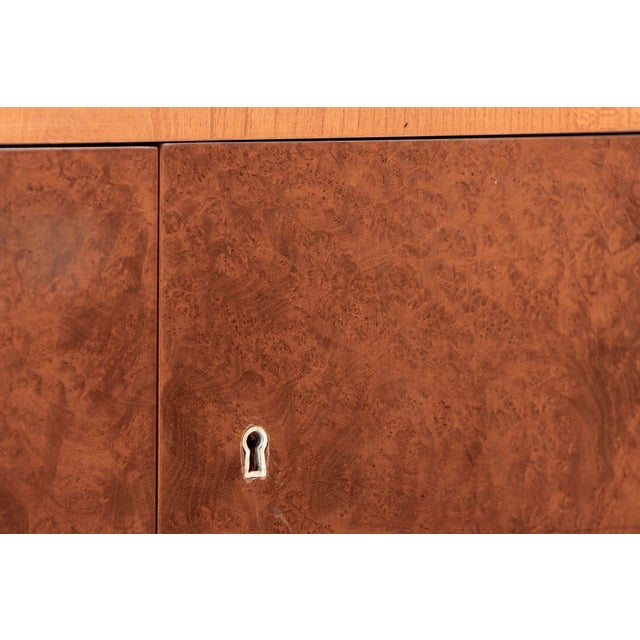 Art Deco Cherry & Burl Wood Display China or Bar Cabinet 1930s For Sale - Image 10 of 15