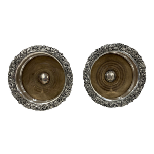 Pair of English Antique Wine Coasters