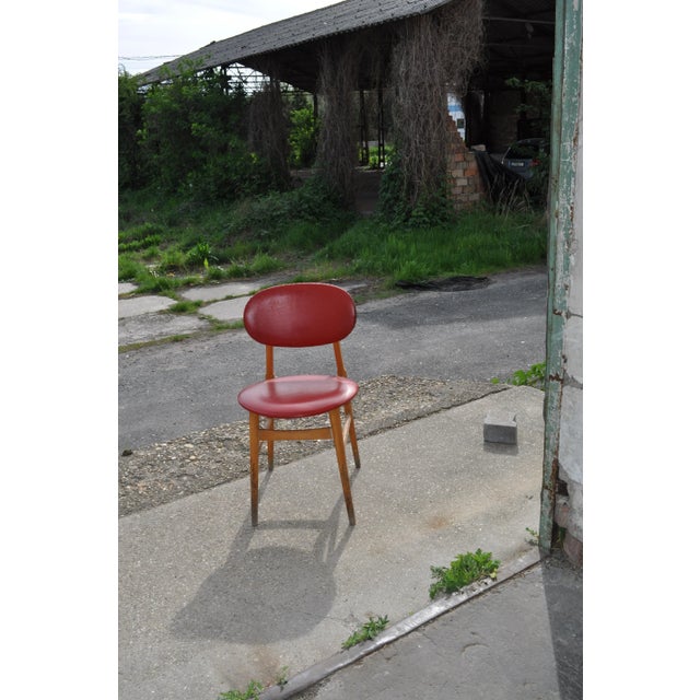 Hungarian Red Leatherette Desk Chair, 1960s For Sale - Image 6 of 7