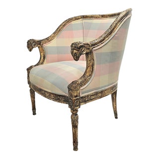 Gustovian Ram Heads Bergère Tub Chair For Sale