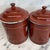Set of Five French Reddish Brown Enamel Kitchen Canisters With Original Lids For Sale - Image 15 of 18