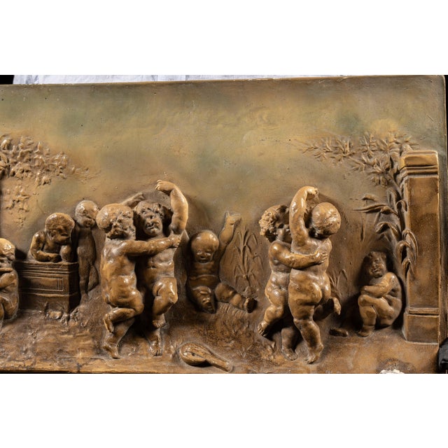 Early 20th Century Neoclassical Bronze-Finished Relief Plaque of Putti at Play For Sale - Image 5 of 5