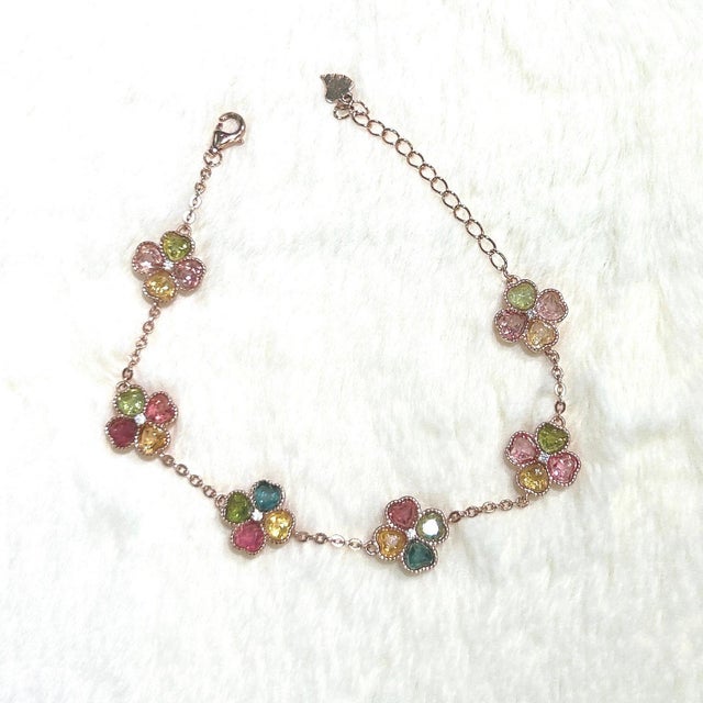 Metal Bochic “Iconic” Multi Color Tourmaline Bracelet Set In 18K Gold & Silver For Sale - Image 7 of 9
