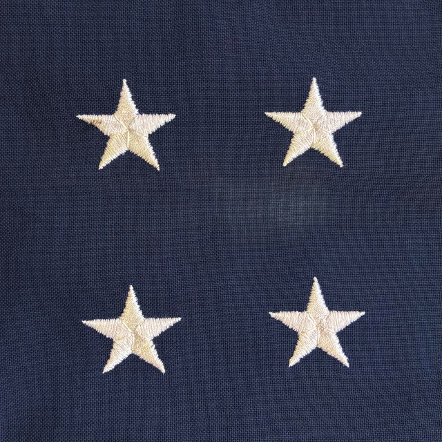 Large Vintage Cotton American Flag With 48 Embroidered Stars For Sale In Los Angeles - Image 6 of 6