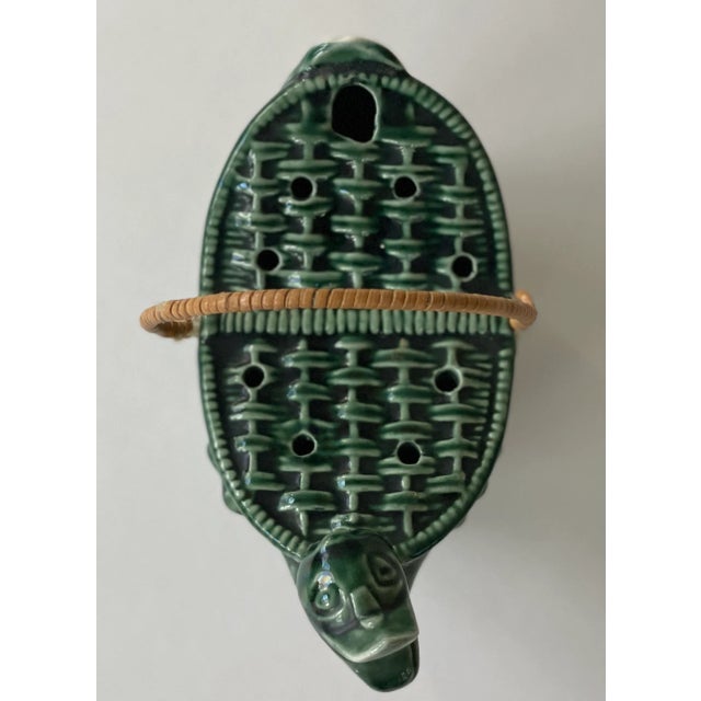 Late 20th Century Ceramic Flower Vase Duckling in Basket For Sale - Image 5 of 10