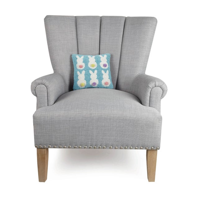 100% wool hooked throw pillow / accent pillow. Includes polyester-fill insert, zipper closure. Cotton/Velvet Blend...