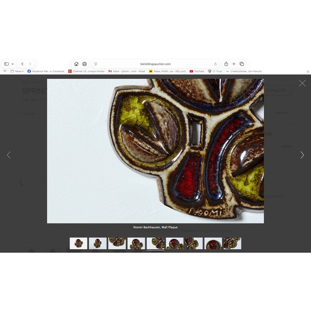 Green Danish Ceramic Wall Plaque Circa 1960s For Sale - Image 8 of 8