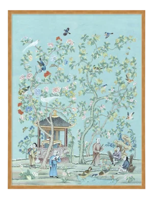 The Tea Garden by Paul Montgomery in Gold Frame, Large Art Print