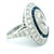 Art Deco Platinum Diamond and Calibré Sapphire Navette Ring, Circa 1920, Size 6 For Sale In Miami - Image 6 of 12