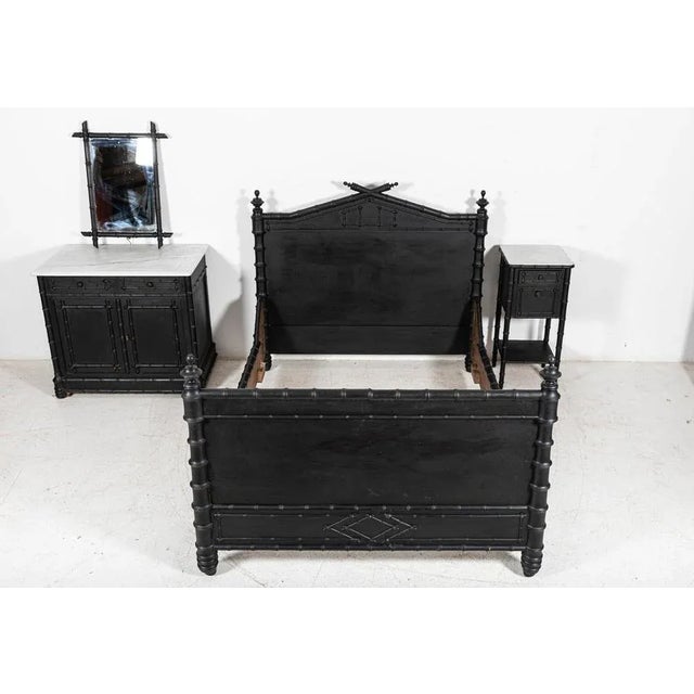 Antique circa 1880 19thc french ebonised faux bamboo matching bedroom suite. Acquired from the original family owner in...