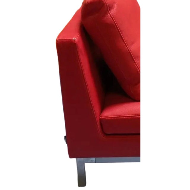 Metal Ligne Roset by Didier Gomez Stricto Sensu Red Leather Chairs - Set of 2 For Sale - Image 7 of 7