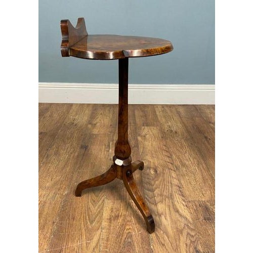 You are viewing a dainty Victorian tripod side or wine table Circa 1880 A very attractive burr walnut tripod side table,...