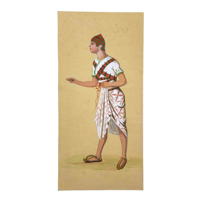 Unknown, Study for a Scenography, Ink and Tempera, Early 20th Century For Sale