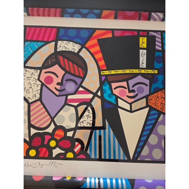 1990s Romero Britto Bride and Groom Pop Art Framed Limited Edition Serigraph Print 149/365 For Sale - Image 14 of 14