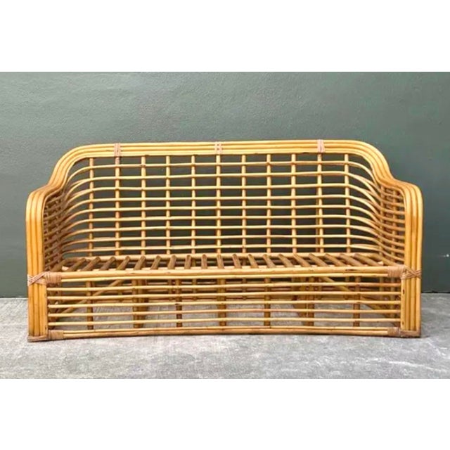 Vintage Stacked Rattan Sofa For Sale - Image 12 of 12