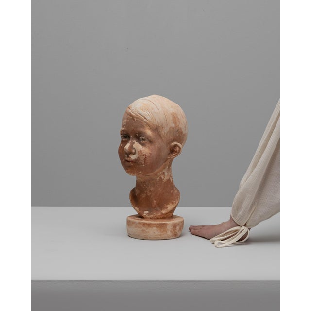 1920s French Plaster Bust of Boy For Sale - Image 11 of 18