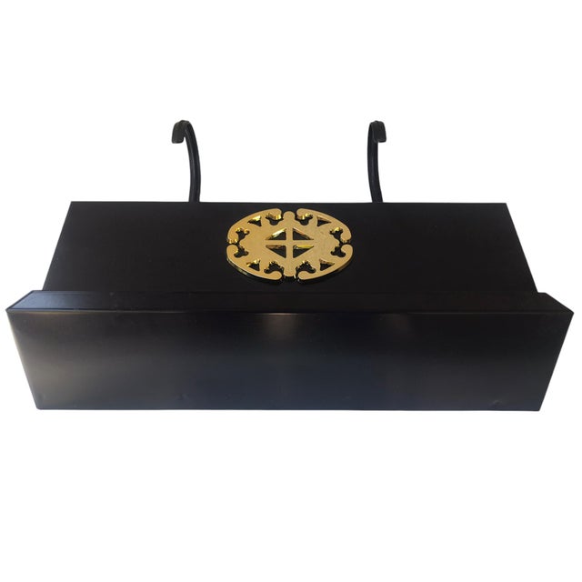 Black Vintage Mid-Century Modern Metal Mailbox For Sale - Image 8 of 12