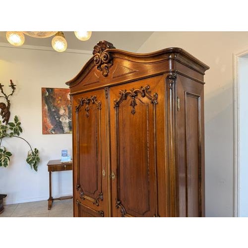 Wood Baroque Wardrobe in Pine For Sale - Image 7 of 15