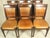 French Mid 20th Century French Leather Dining Chairs, Set of 6 For Sale - Image 3 of 10