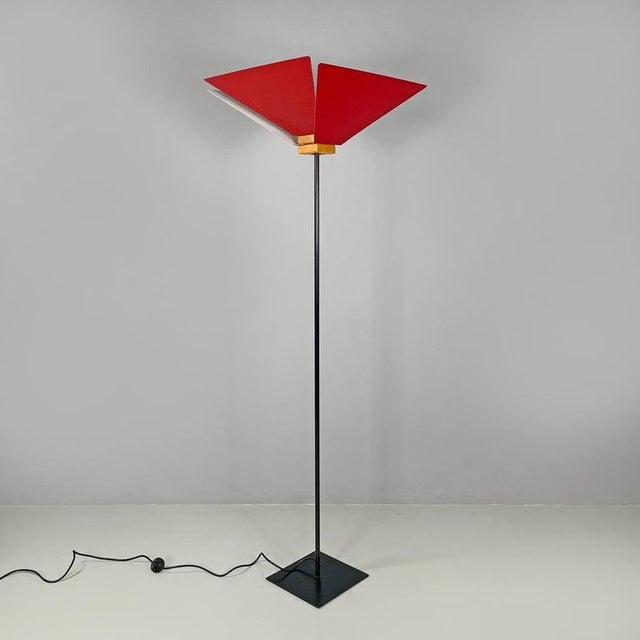 Italian Modern Floor Lamp in Red Metal, 1970s For Sale - Image 3 of 18