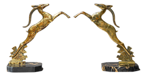 Art Deco Bookends with Gazelles, circa 1930