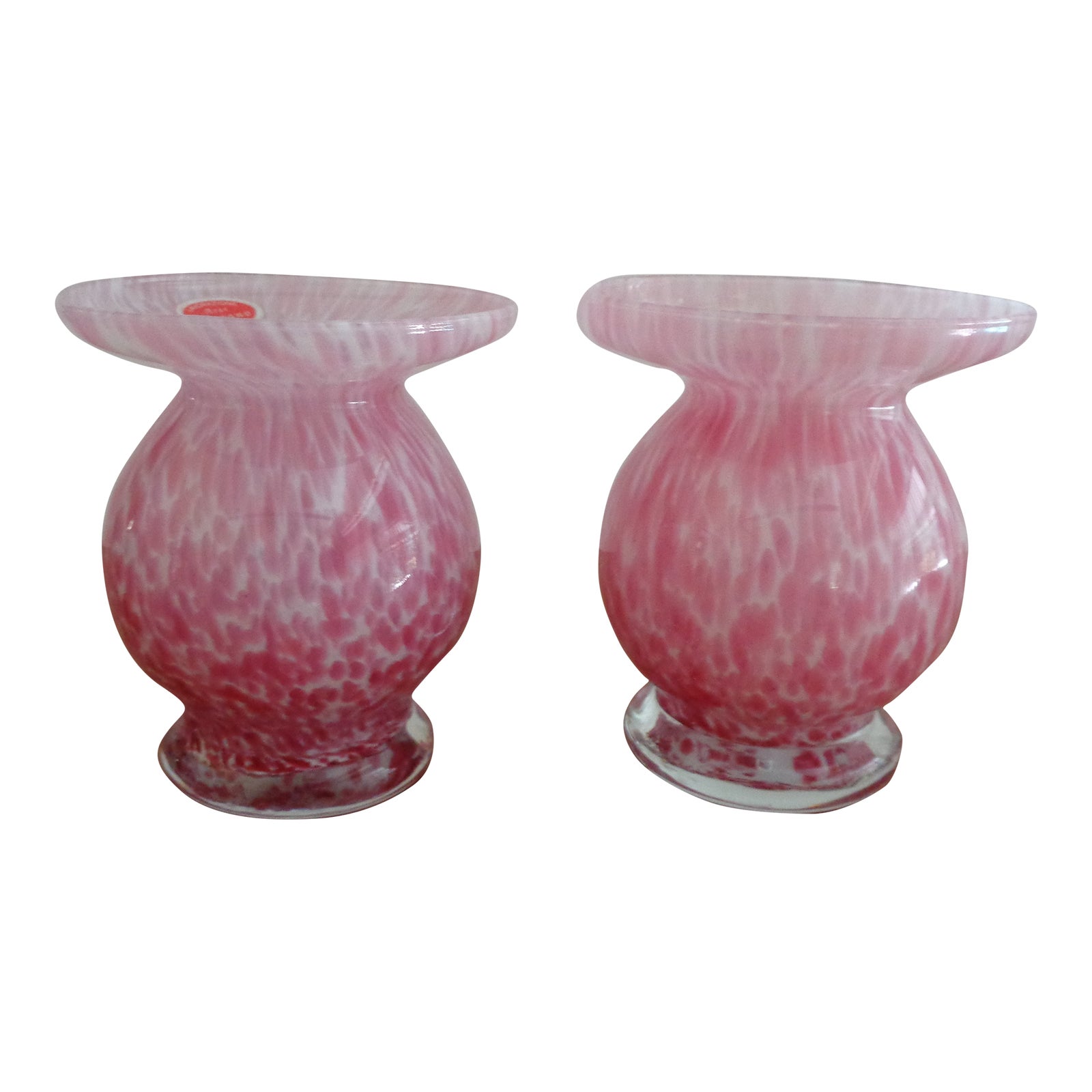 Murano Glass Pink Confetti Vases a Pair Chairish