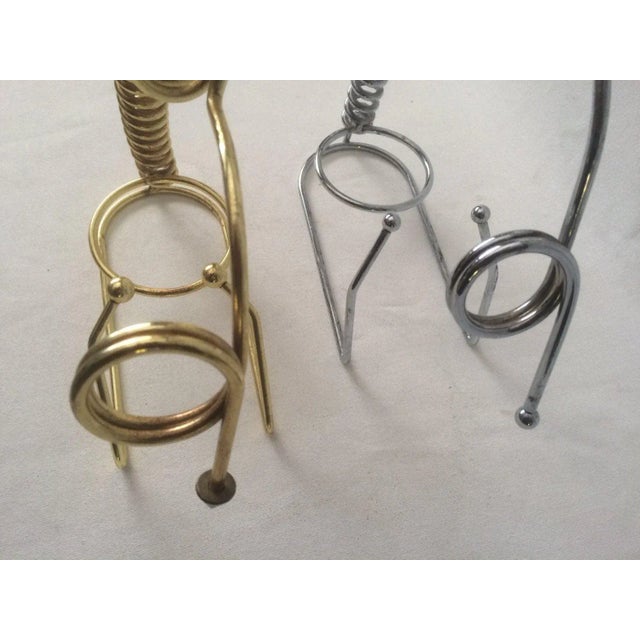 Mid-Century Modern Vintage Modern Hollywood Regency Brass Chrome Wine Server - a Pair For Sale - Image 3 of 6