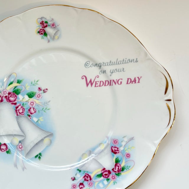 Vintage English Duchess Bone China Wedding Bells & Floral Plate For Sale In Miami - Image 6 of 11