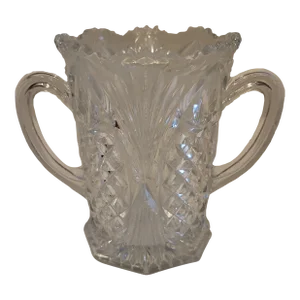 Early American Pressed Glass Large Sugar Bowl