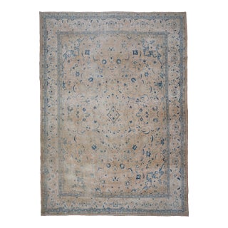 1970s Vintage Persian Handmade Wool Cotton Area Rug For Sale
