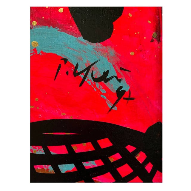 Abstract Expressionism 1990s “Girls Night” Abstract Figurative Acrylic Painting by Artist Peter Keil For Sale - Image 3 of 6